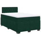 Boxspringbett mit Matratze Dunkelgrün 120x190 cm Samt