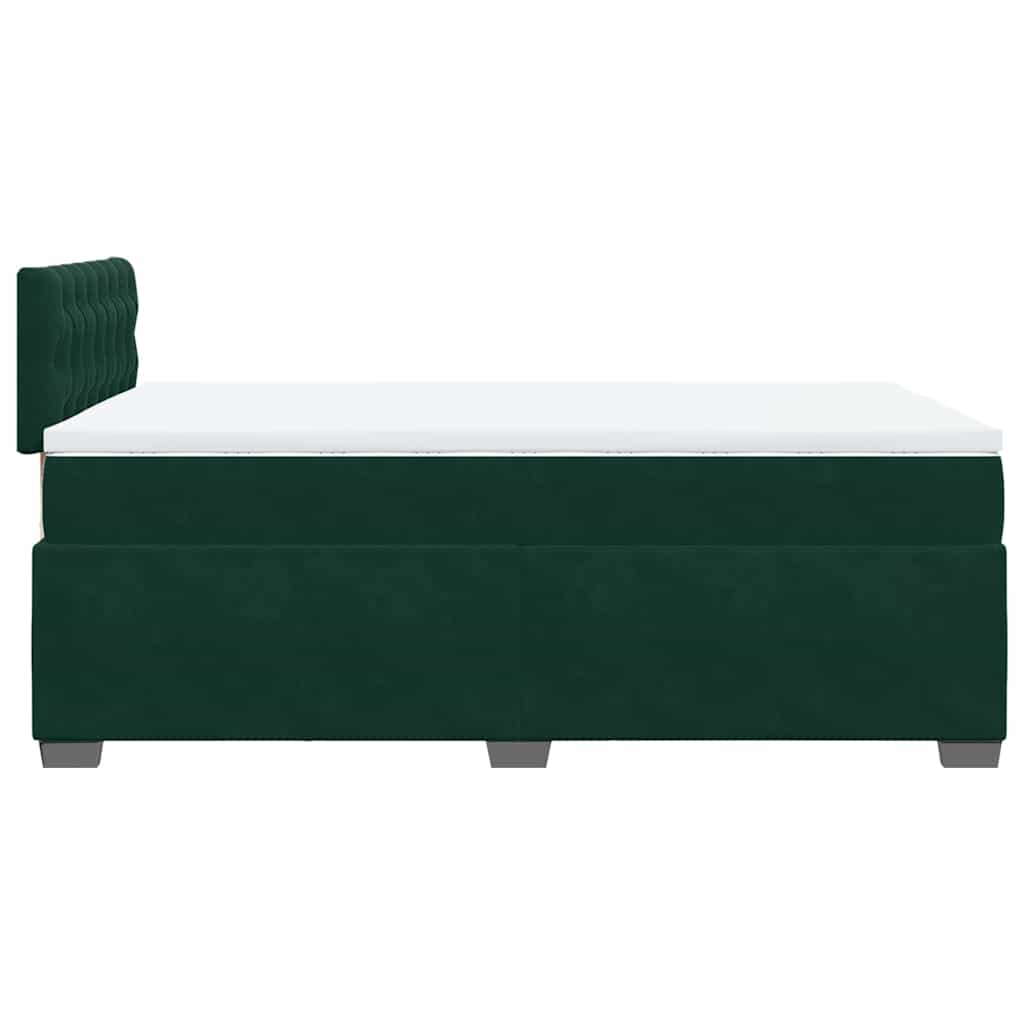 Boxspringbett mit Matratze Dunkelgrün 120x190 cm Samt