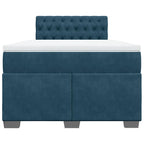 Boxspringbett mit Matratze Dunkelblau 120x190 cm Samt