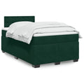 Boxspringbett mit Matratze Dunkelgrün 120x190 cm Samt