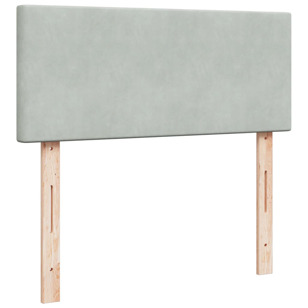Boxspringbett mit Matratze Hellgrau 120x200 cm Samt