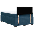 Boxspringbett mit Matratze Dunkelblau 120x200 cm Samt