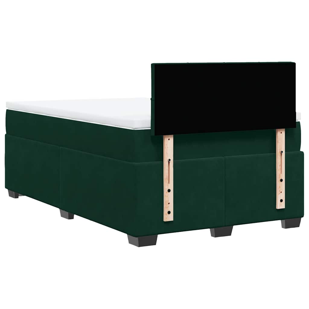 Boxspringbett mit Matratze Dunkelgrün 120x200 cm Samt