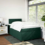 Boxspringbett mit Matratze Dunkelgrün 120x200 cm Samt