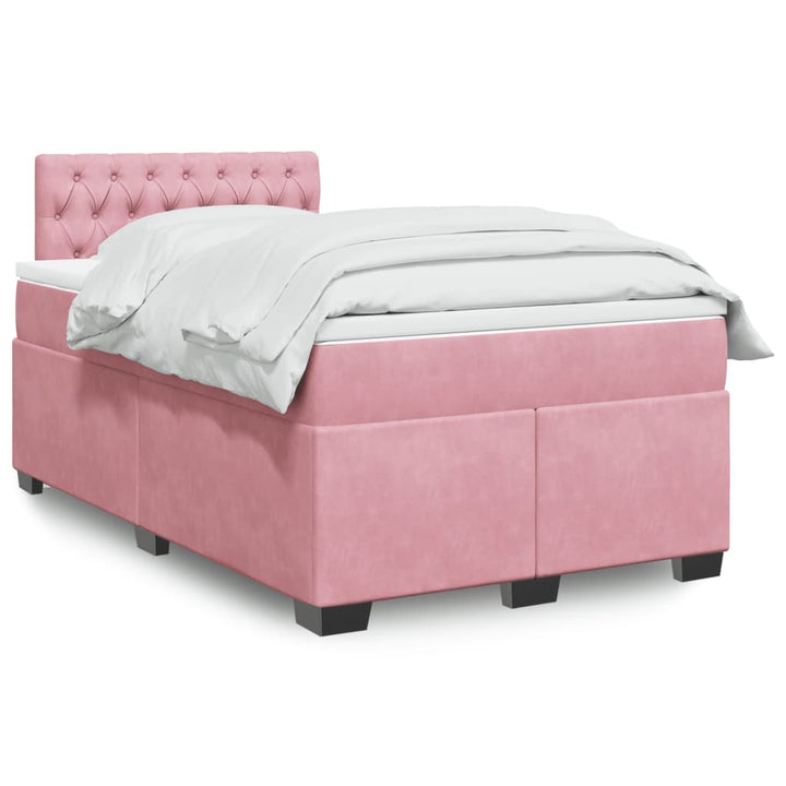 Boxspringbett mit Matratze Rosa 120x200 cm Samt