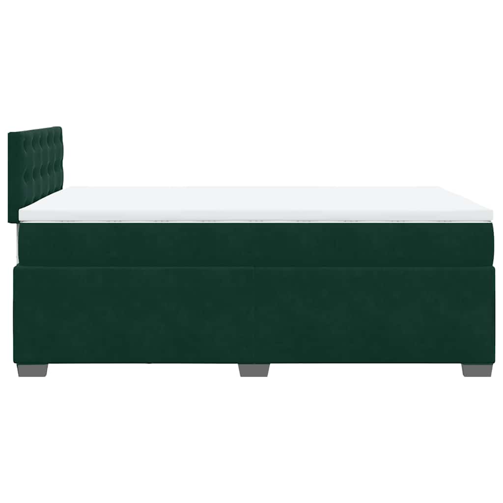 Boxspringbett mit Matratze Dunkelgrün 120x200 cm Samt
