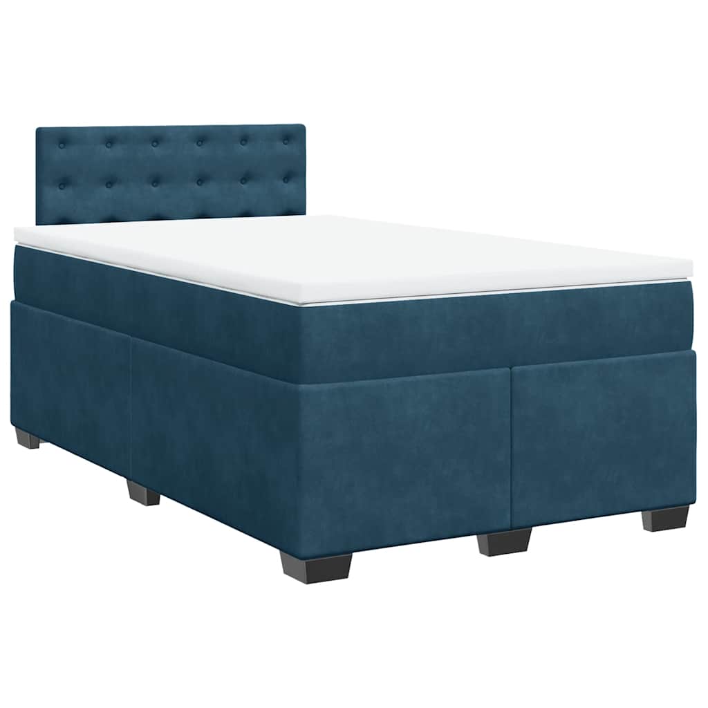 Boxspringbett mit Matratze Dunkelblau 120x200 cm Samt