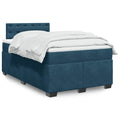 Boxspringbett mit Matratze Dunkelblau 120x200 cm Samt