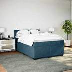 Boxspringbett mit Matratze Dunkelblau 140x190 cm Samt