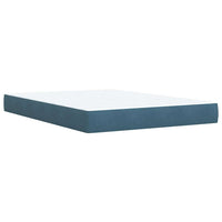 Boxspringbett mit Matratze Dunkelblau 140x190 cm Samt