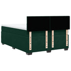 Boxspringbett mit Matratze Dunkelgrün 140x190 cm Samt