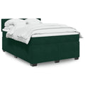 Boxspringbett mit Matratze Dunkelgrün 140x190 cm Samt