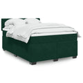 Boxspringbett mit Matratze Dunkelgrün 140x190 cm Samt