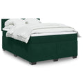Boxspringbett mit Matratze Dunkelgrün 140x190 cm Samt