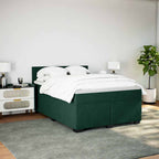 Boxspringbett mit Matratze Dunkelgrün 140x200 cm Samt
