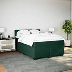 Boxspringbett mit Matratze Dunkelgrün 140x200 cm Samt