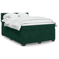 Boxspringbett mit Matratze Dunkelgrün 140x200 cm Samt