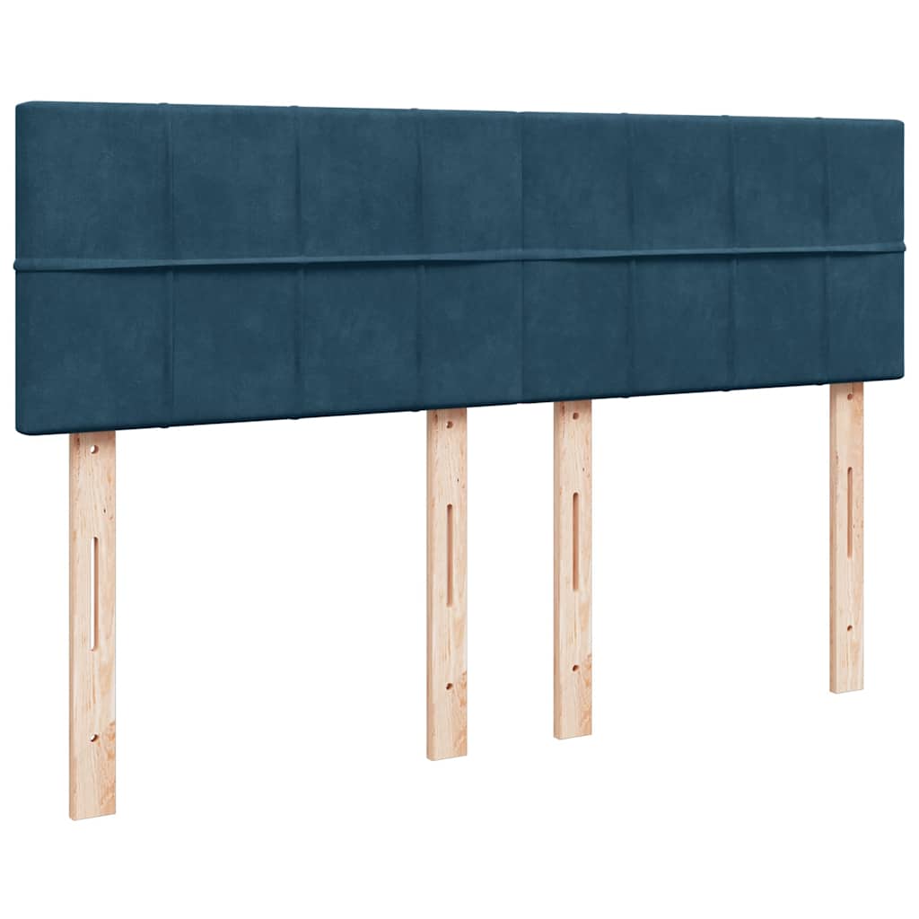 Boxspringbett mit Matratze Dunkelblau 140x200 cm Samt