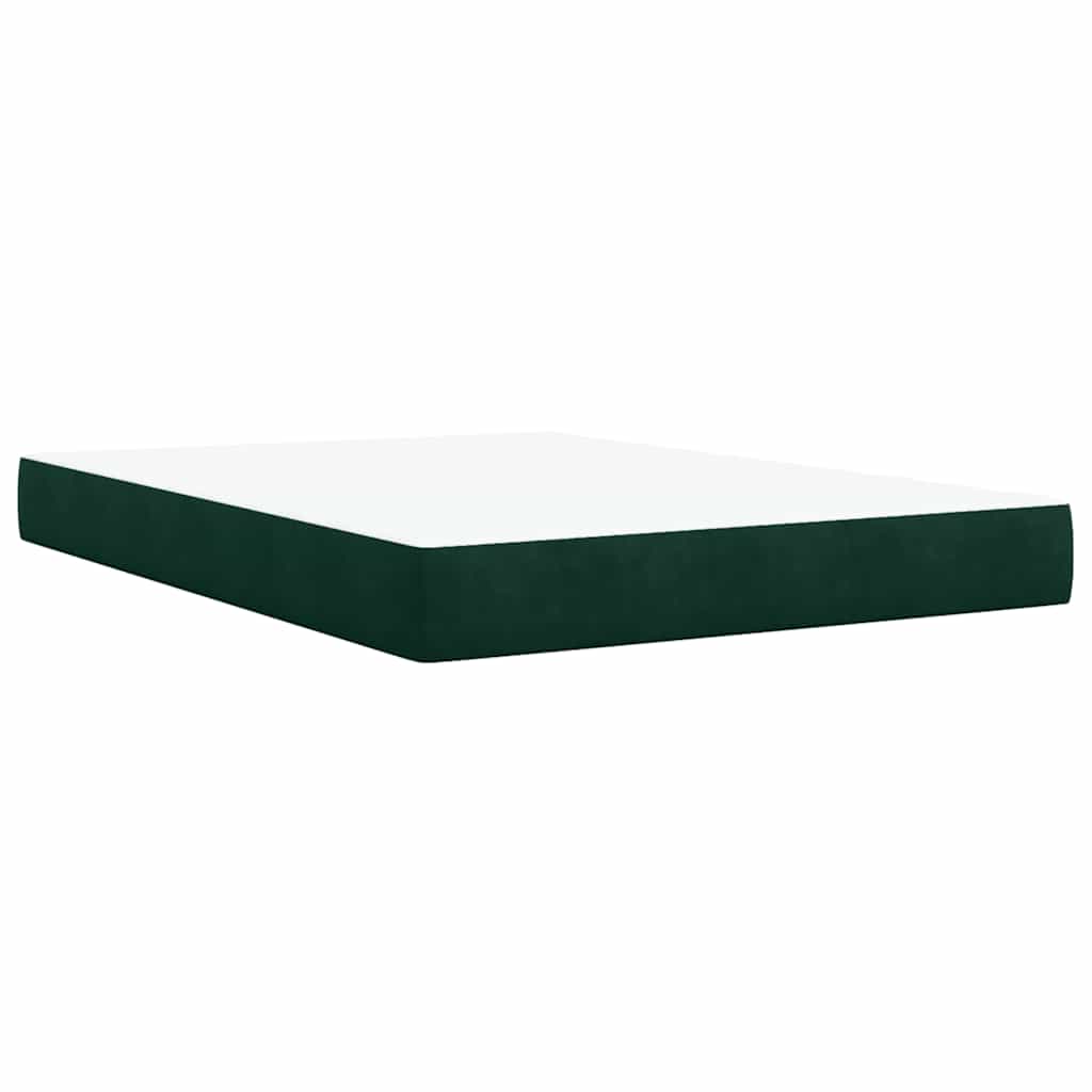 Boxspringbett mit Matratze Dunkelgrün 140x200 cm Samt