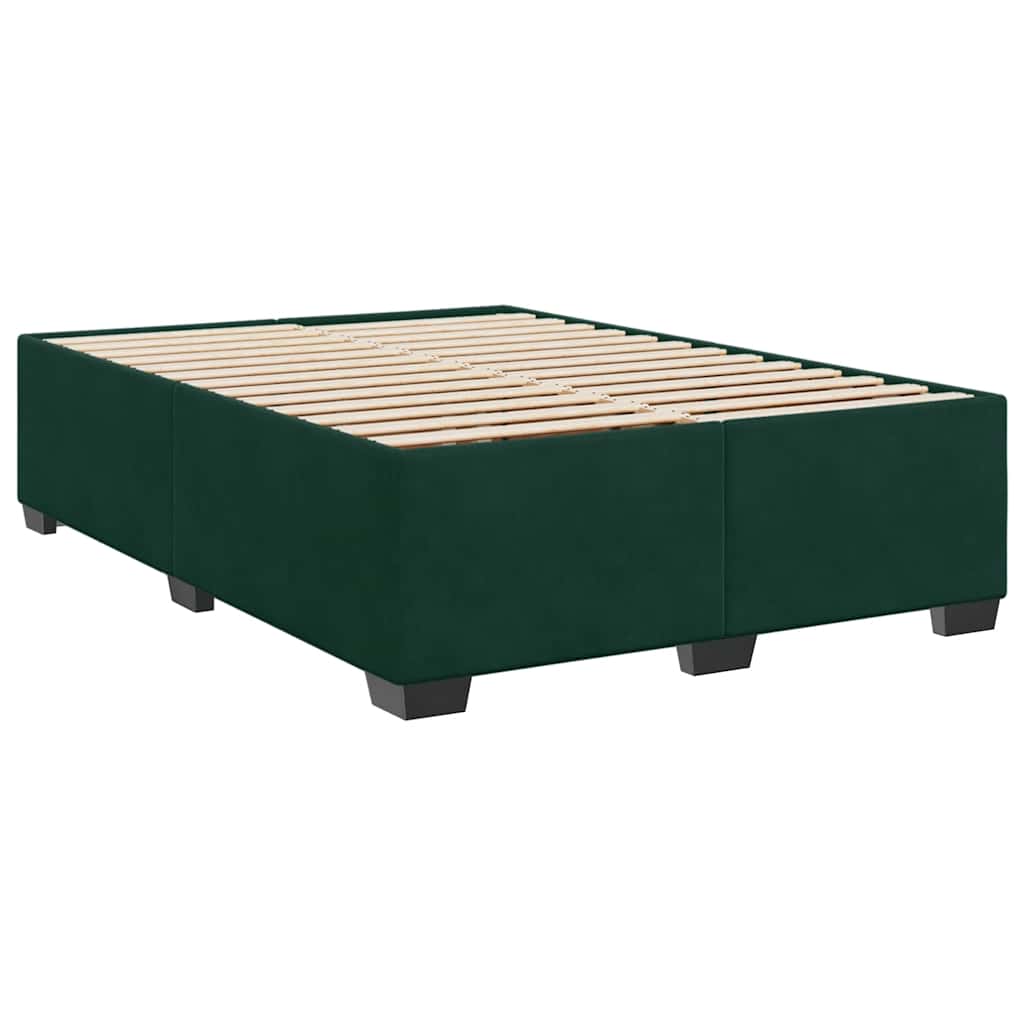 Boxspringbett mit Matratze Dunkelgrün 140x200 cm Samt