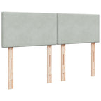 Boxspringbett mit Matratze Hellgrau 160x200 cm Samt