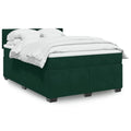 Boxspringbett mit Matratze Dunkelgrün 160x200 cm Samt