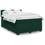 Boxspringbett mit Matratze Dunkelgrün 160x200 cm Samt