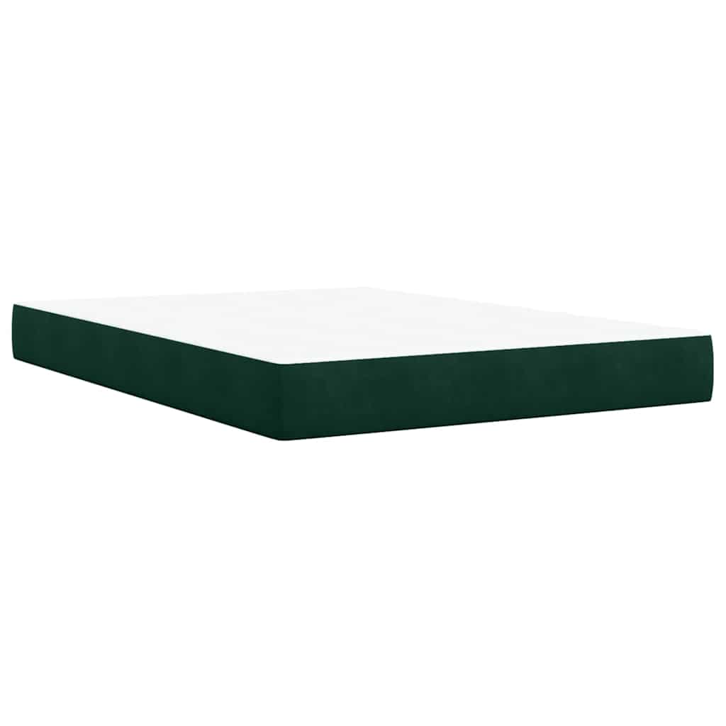Boxspringbett mit Matratze Dunkelgrün 160x200 cm Samt