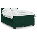 Boxspringbett mit Matratze Dunkelgrün 160x200 cm Samt
