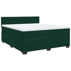 Boxspringbett mit Matratze Dunkelgrün 180x200 cm Samt