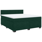 Boxspringbett mit Matratze Dunkelgrün 180x200 cm Samt