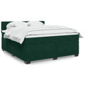 Boxspringbett mit Matratze Dunkelgrün 180x200 cm Samt