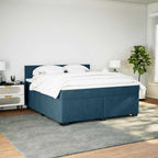 Boxspringbett mit Matratze Blau 180x200 cm Samt
