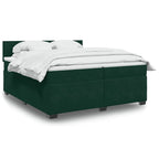 Boxspringbett mit Matratze Dunkelgrün 200x200 cm Samt
