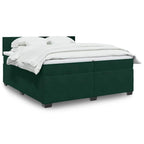 Boxspringbett mit Matratze Dunkelgrün 200x200 cm Samt
