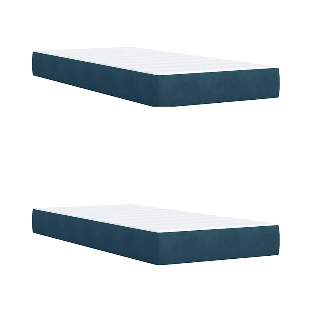 Boxspringbett mit Matratze Blau 200x200 cm Samt