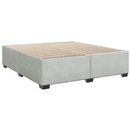 Boxspringbett mit Matratze Hellgrau 200x200 cm Samt