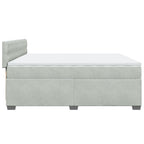 Boxspringbett mit Matratze Hellgrau 200x200 cm Samt