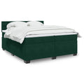 Boxspringbett mit Matratze Dunkelgrün 200x200 cm Samt