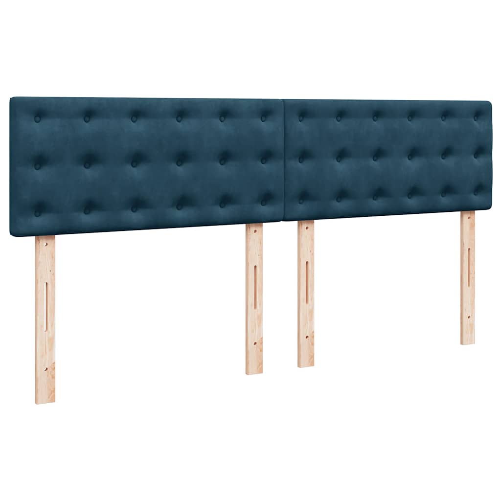Boxspringbett mit Matratze Blau 200x200 cm Samt