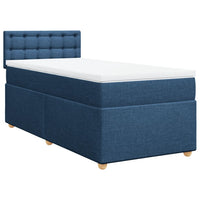 Boxspringbett mit Matratze Blau 90x190 cm Stoff