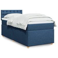 Boxspringbett mit Matratze Blau 90x190 cm Stoff