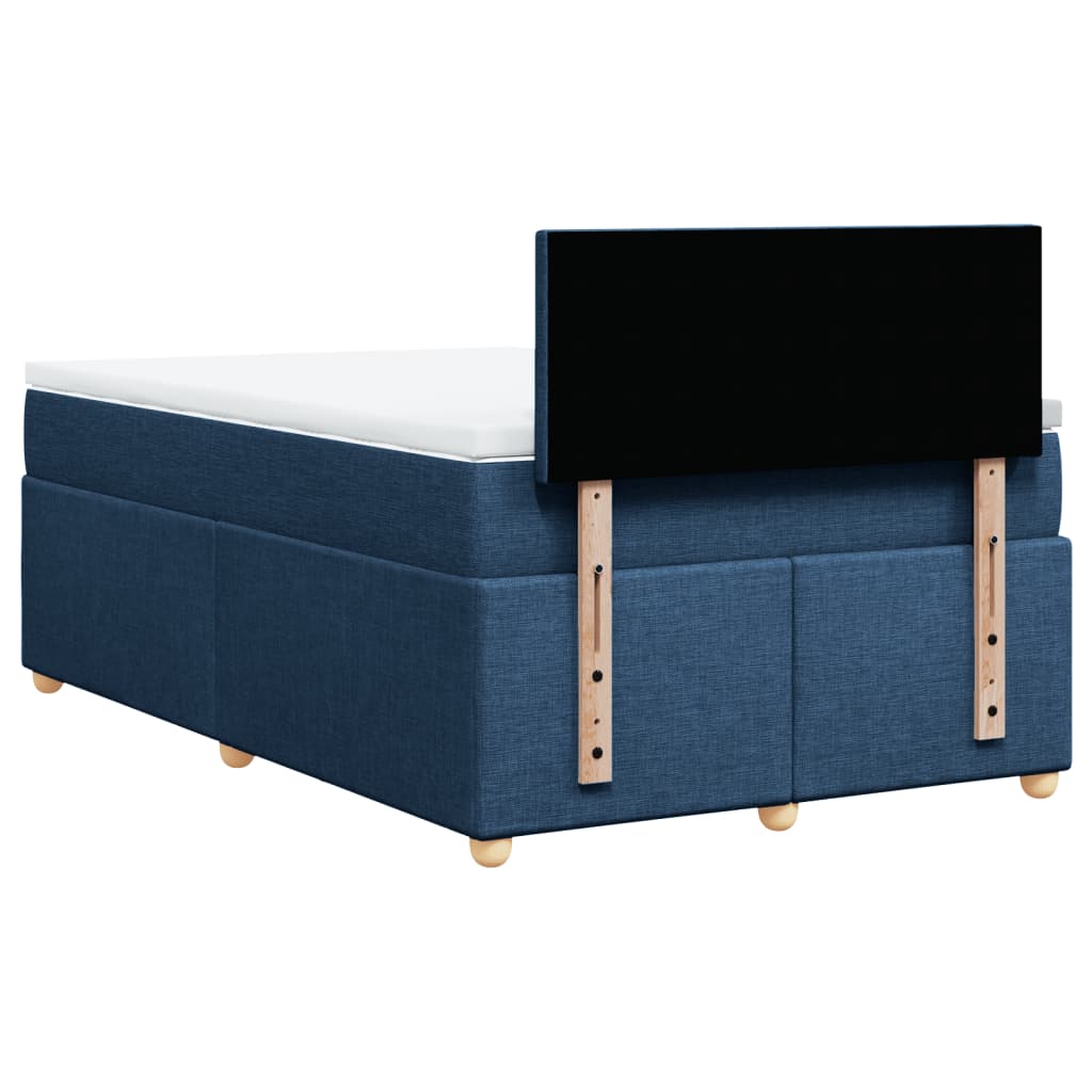 Boxspringbett mit Matratze Blau 120x200 cm Stoff