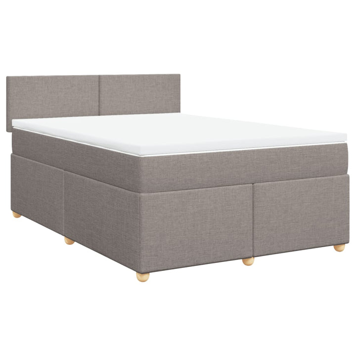 Boxspringbett mit Matratze Taupe 140x190 cm Stoff