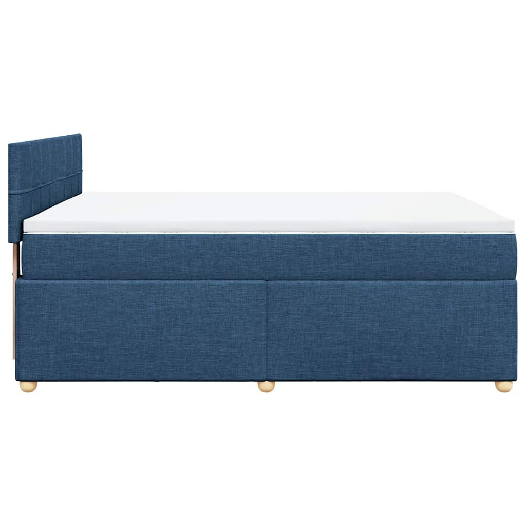 Boxspringbett mit Matratze Blau 140x190 cm Stoff