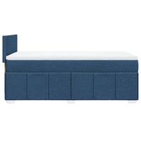 Boxspringbett mit Matratze Blau 100x200 cm Stoff