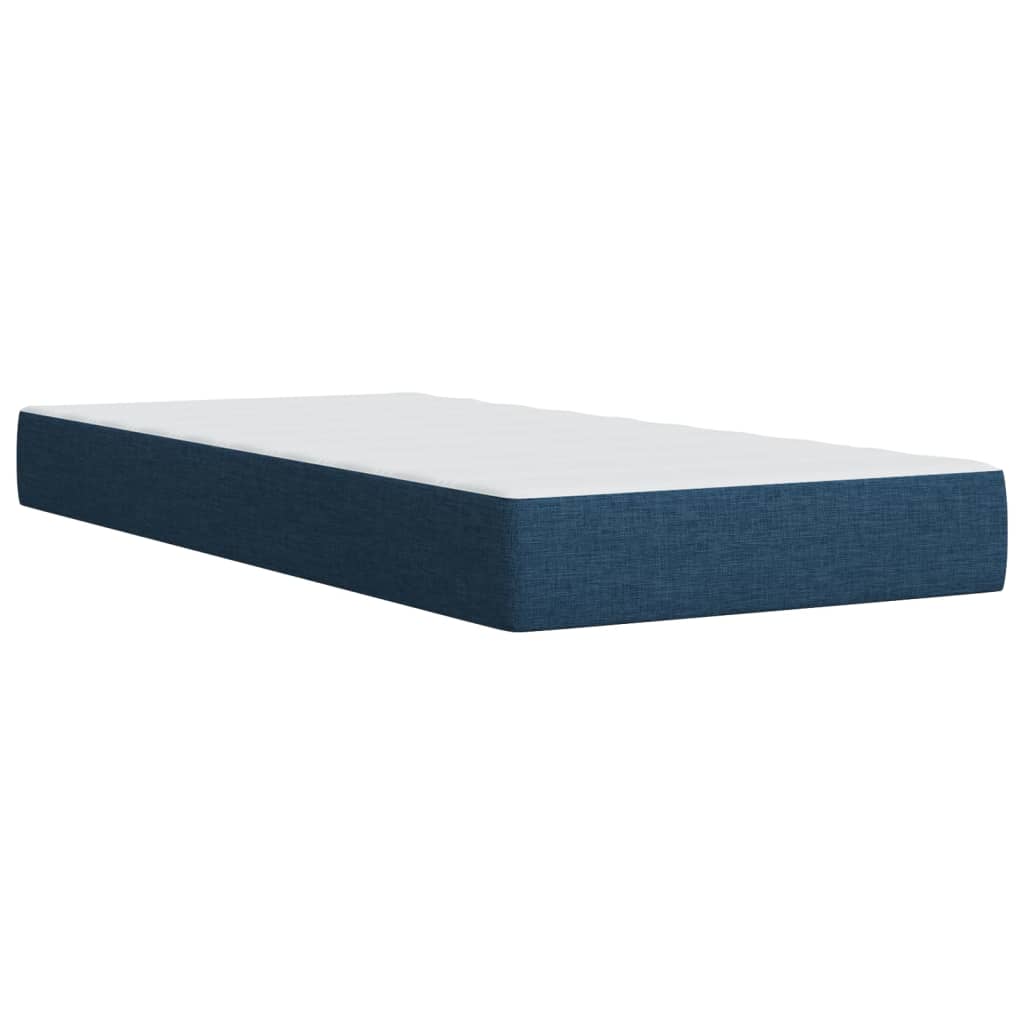 Boxspringbett mit Matratze Blau 100x200 cm Stoff