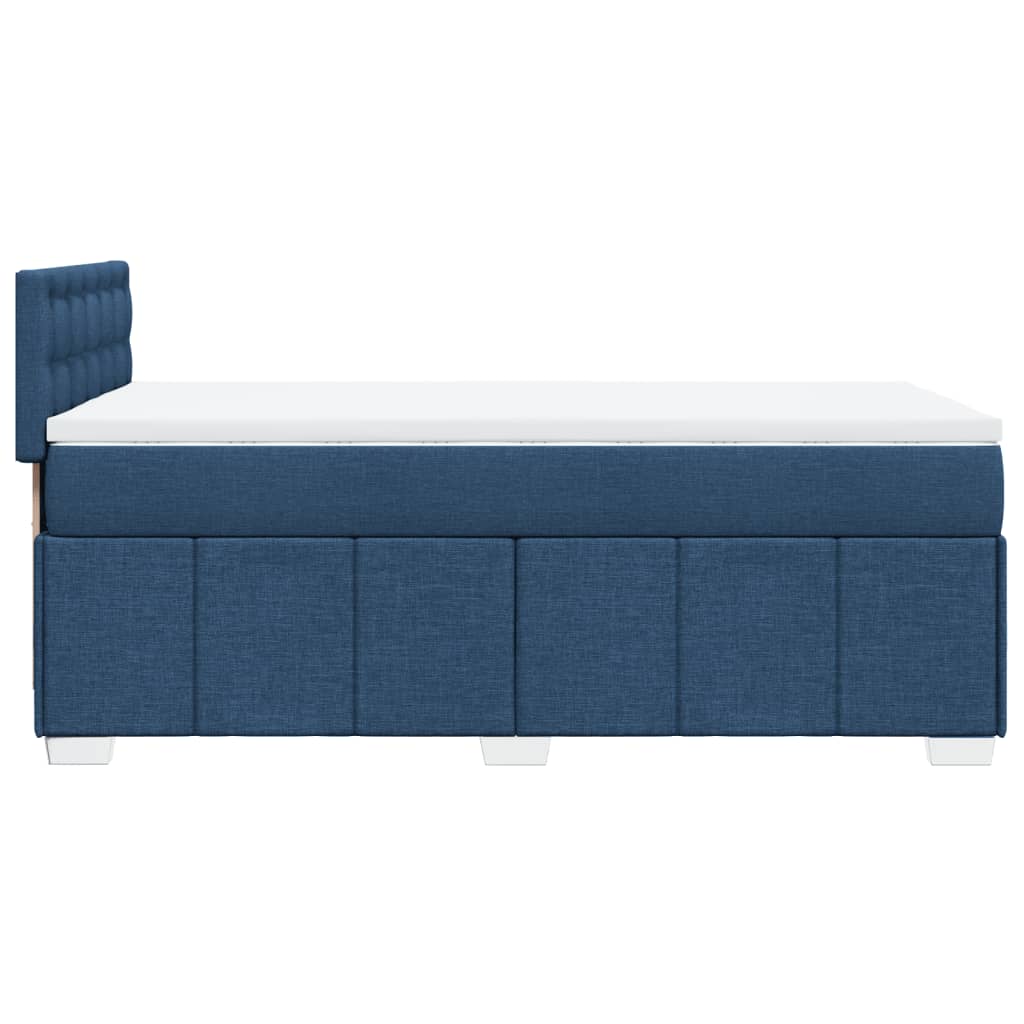 Boxspringbett mit Matratze Blau 100x200 cm Stoff