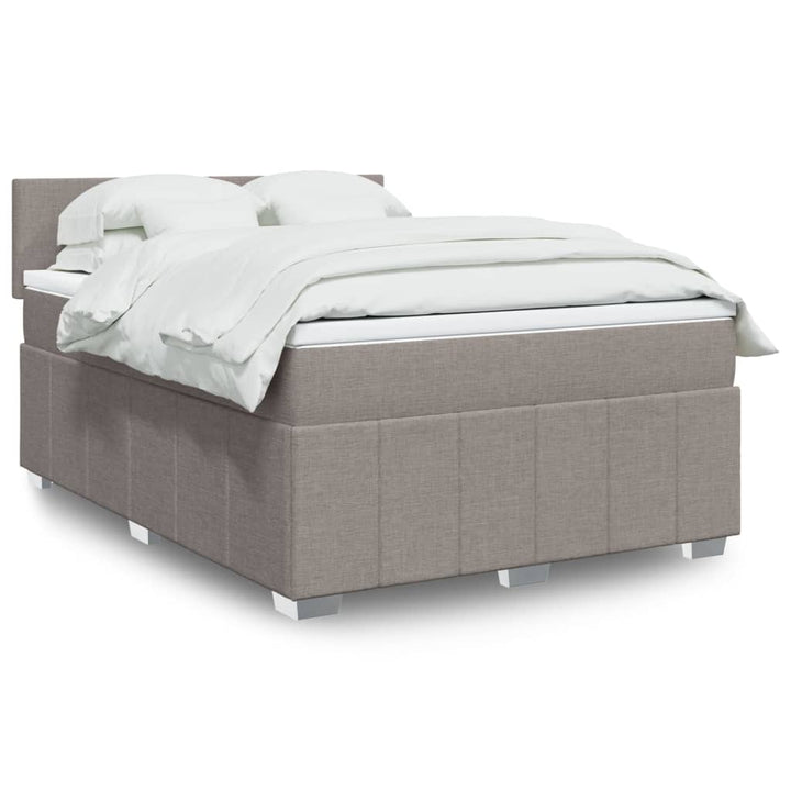 Boxspringbett mit Matratze Taupe 140x190 cm Stoff