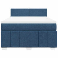 Boxspringbett mit Matratze Blau 140x190 cm Stoff